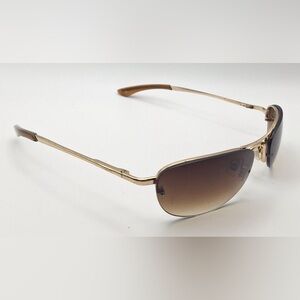 Fossil Mariner Gold Oval Pilot Half Rim Sunglasses Frames Only